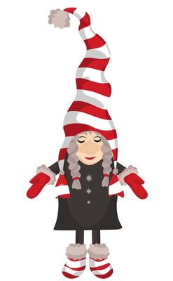 Christmas little gnome isolated on white background