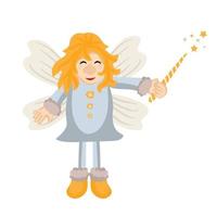 Cute Fairy with magic wand vector