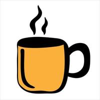 A cup with a hot drink vector