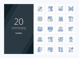 20 Tools Blue Color icon for presentation vector