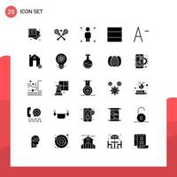 conjunto de 25 iconos de interfaz de usuario modernos símbolos signos para edificios de viviendas diseño de fuente de crecimiento elementos de diseño vectorial editables vector