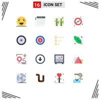 16 Universal Flat Colors Set for Web and Mobile Applications multimedia protection china block ad block Editable Pack of Creative Vector Design Elements