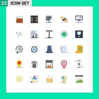 25 Universal Flat Color Signs Symbols of computer move home gate management folder Editable Vector Design Elements