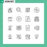 paquete de iconos de vector de stock de 16 signos y símbolos de línea para productos de traje de baño de seguridad de agua avanzada elementos de diseño de vector editables