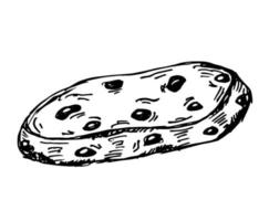 Chocolate chip cookies. Sketch ink graphic american cookies illustration vector