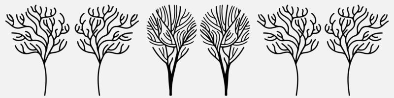 árbol desnudo silueta arte vector diseño planta forma desnuda para sitios web, impresión y otros.