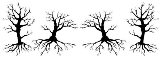 Bare tree Silhouette art vector design plant bare shape for websites, printing and others.
