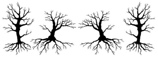 Bare tree Silhouette art vector design plant bare shape for websites, printing and others.