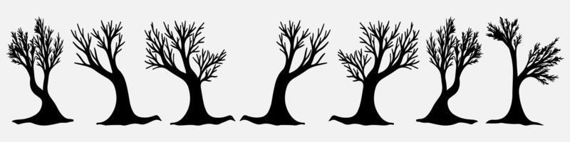 Bare tree Silhouette art vector design plant bare shape for websites, printing and others.