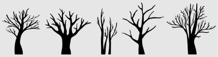 Bare tree Silhouette art vector design plant bare shape for websites, printing and others.