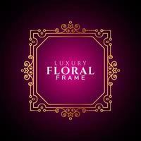 Luxury elegant circle floral frame golden round decorative corners vector
