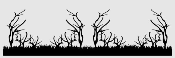 Bare tree Silhouette art vector design plant bare shape for websites, printing and others.