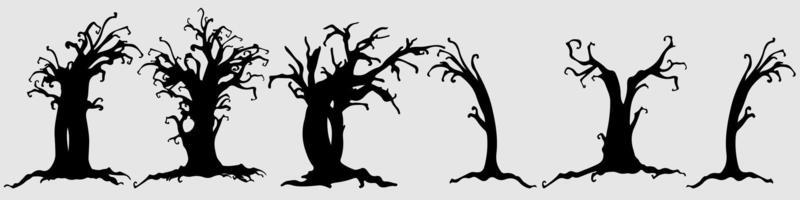 Bare tree Silhouette art vector design plant bare shape for websites, printing and others.