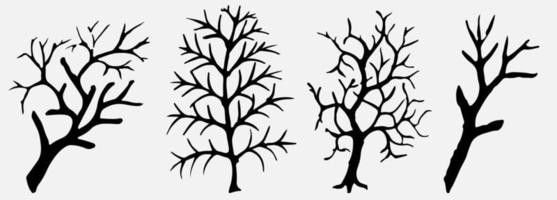 árbol desnudo silueta arte vector diseño planta forma desnuda para sitios web, impresión y otros.