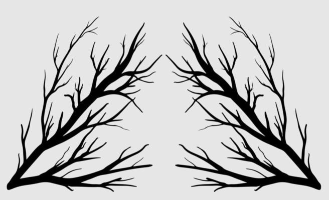 Bare tree Silhouette art vector design plant bare shape for websites, printing and others.