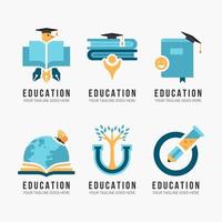 logotipo de educación moderna minimalista vector