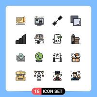 Set of 16 Modern UI Icons Symbols Signs for architecture layers security duplicate linked Editable Creative Vector Design Elements