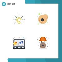 Pictogram Set of 4 Simple Flat Icons of awareness chart hearing egg laptop Editable Vector Design Elements