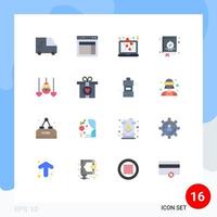 paquete de iconos de vectores de stock de 16 signos y símbolos de línea para el libro de camping portátil de huevos de pascua paquete editable de elementos creativos de diseño de vectores