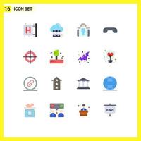 16 Creative Icons Modern Signs and Symbols of phone hang cloud decline user engagement Editable Pack of Creative Vector Design Elements