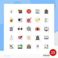 25 Creative Icons Modern Signs and Symbols of surface planet garden exploration pause Editable Vector Design Elements