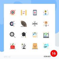 16 Universal Flat Color Signs Symbols of hard drive disk computing internet computer golfing Editable Pack of Creative Vector Design Elements