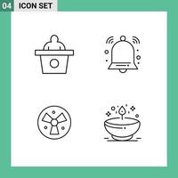 Pictogram Set of 4 Simple Filledline Flat Colors of conference medical alert signal diya Editable Vector Design Elements