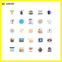 Set of 25 Modern UI Icons Symbols Signs for stick hardware food devices transport Editable Vector Design Elements
