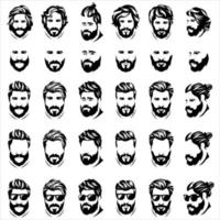 Cool beard man logo vector