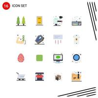 16 Creative Icons Modern Signs and Symbols of muscle training light checklist keyboard Editable Pack of Creative Vector Design Elements