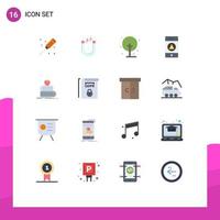 Universal Icon Symbols Group of 16 Modern Flat Colors of school web farm warning notification Editable Pack of Creative Vector Design Elements