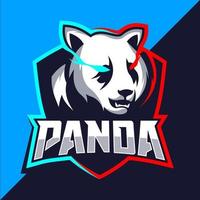 diseño de logotipo de esport mascota panda vector