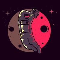 Astronauts playing funny basketball vector