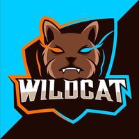 diseño de logotipo de esport de mascota de gatos monteses vector