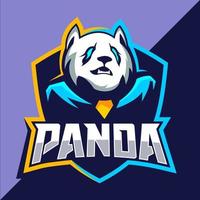 Panda mascot esport logo design vector