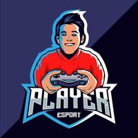 Pro player esports game logo design vector