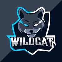 diseño de logotipo de esport de mascota de gatos monteses vector