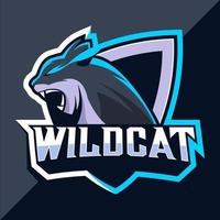 diseño de logotipo de esport de mascota de gatos monteses vector