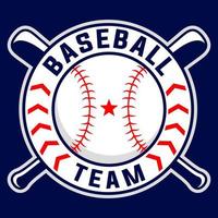 Baseball ball in a circle with 2 crossed bats with a star in the center of the ball and arrows circled on the sides vector