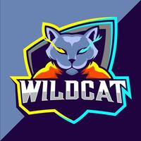 diseño de logotipo de esport de mascota de gatos monteses vector