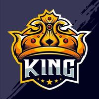 diseño del logotipo de esport de la corona del rey vector