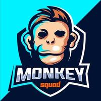 monkey squad esport logo design vector