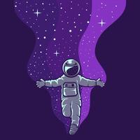 los astronautas se divierten con la ilustración del diseño del logotipo vector