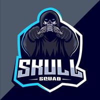 Skull squad with gun mascot esport logo vector