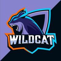 diseño de logotipo de esport de mascota de gatos monteses vector