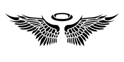 Free vector angel wings tribal tattoo