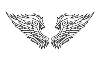 Free vector angel wings line art style