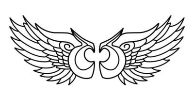 Free vector angel wings line art style