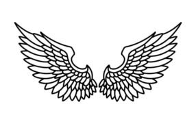 Free vector angel wings line art and outline
