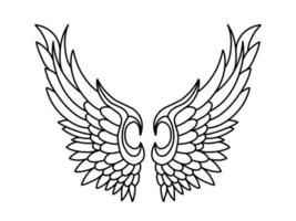 Free vector angel wings line art style